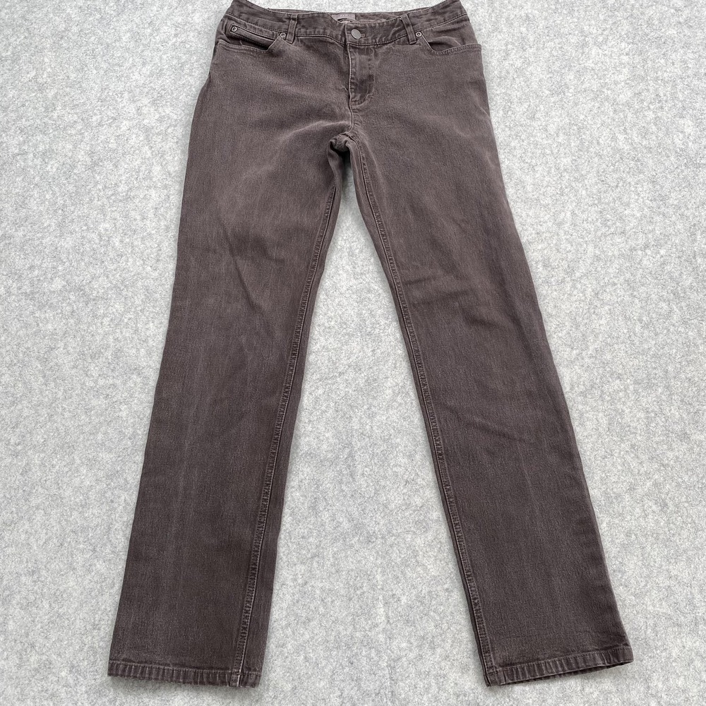 J. Jill Slim Leg Jeans Womens 8 (28x28) Brown Mid Rise Stretch 5 Pocket Denim